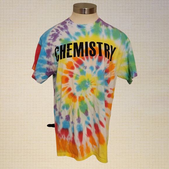 Gildan Ultra Cotton Tie Dye Chemistry Graphic Unisex T-Shirt Medium - Picture 1 of 7